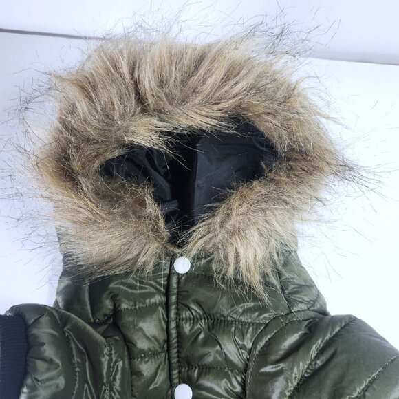 Dog Jacket Size XL Lined Winter Pet Coat Soft Fur Hooded Small Dog Puppy Jacket - Picture 5 of 12